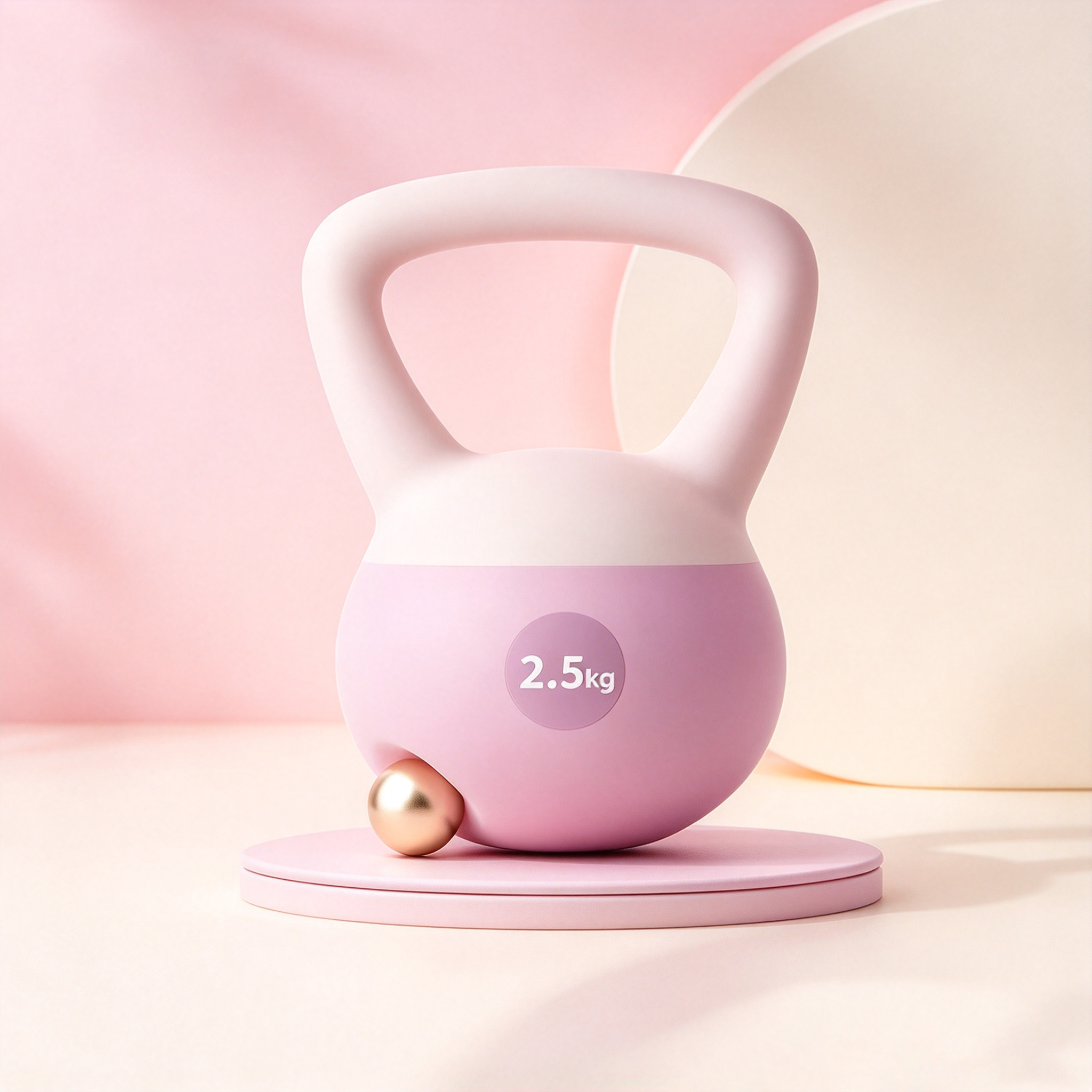 2.5KG color-mixed soft kettlebell / pink