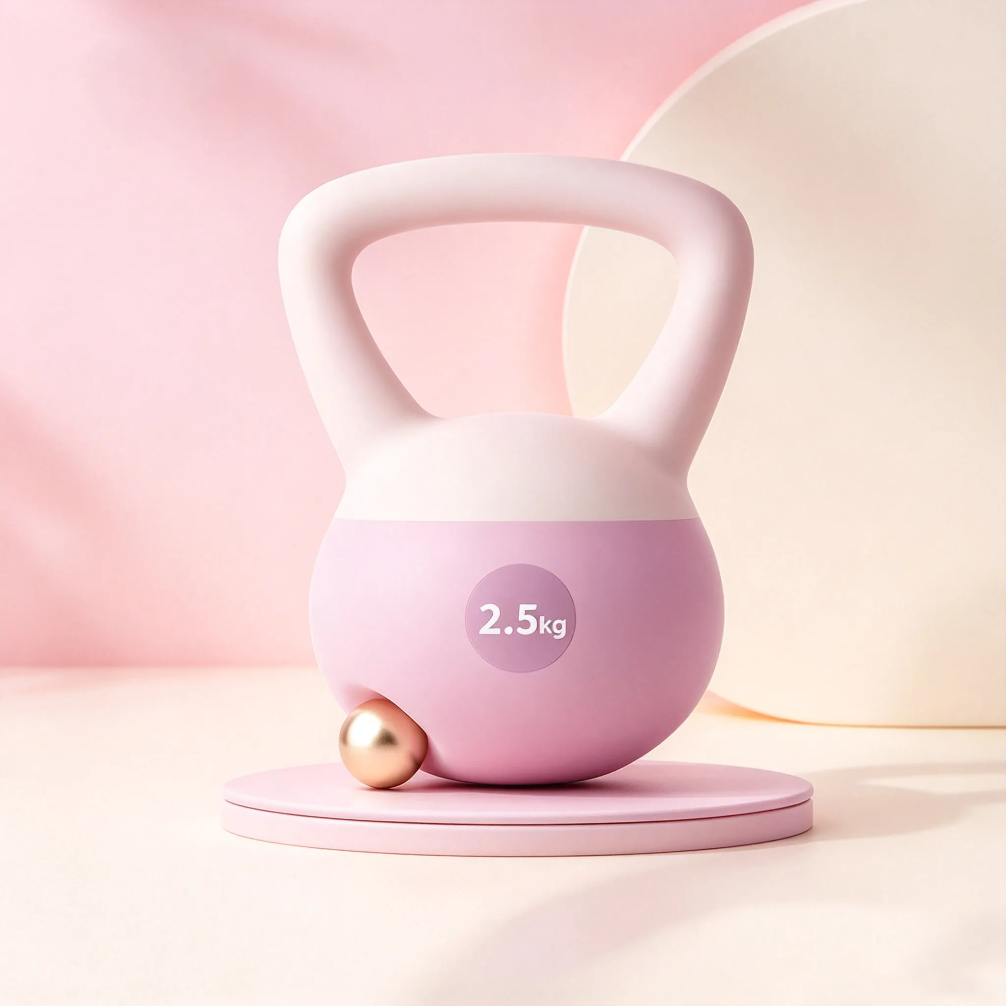 2.5KG color-mixed soft kettlebell / pink