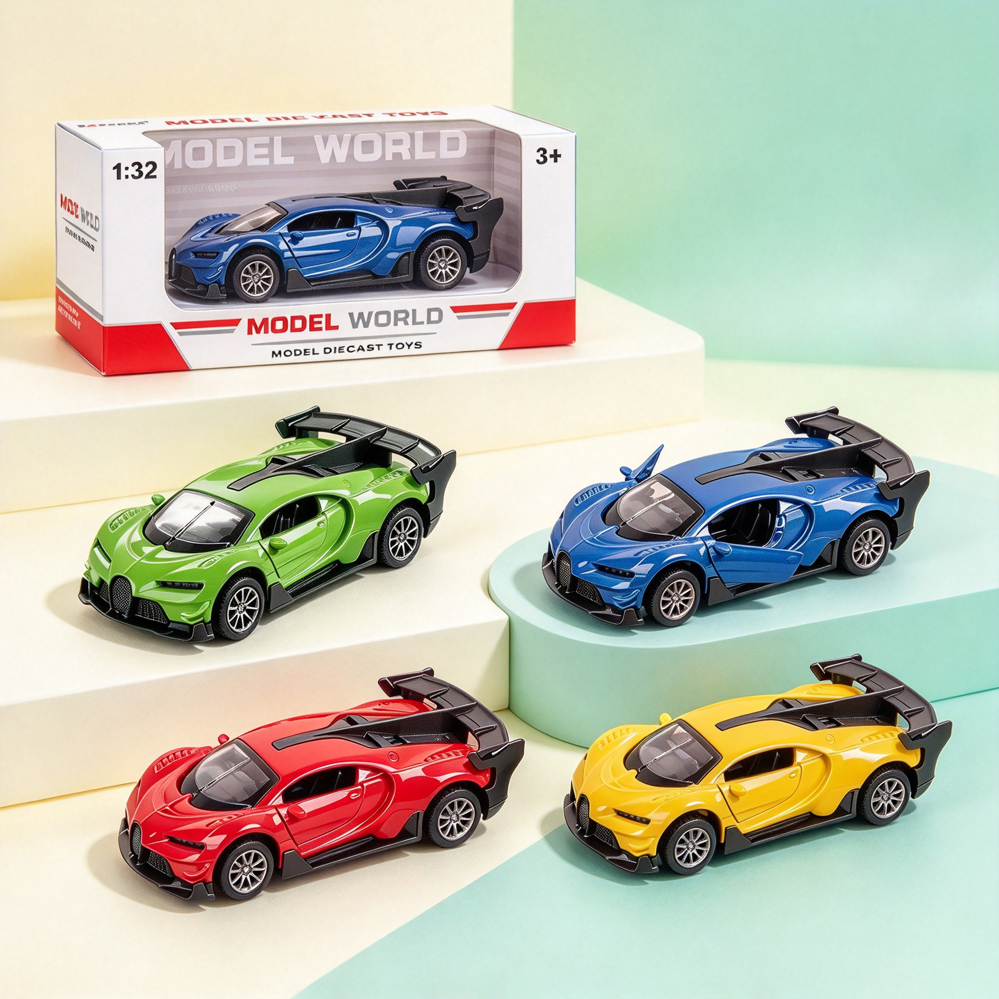 1:32 Simulation Bugatti Pull-back Alloy Car Two-Door/Mixed