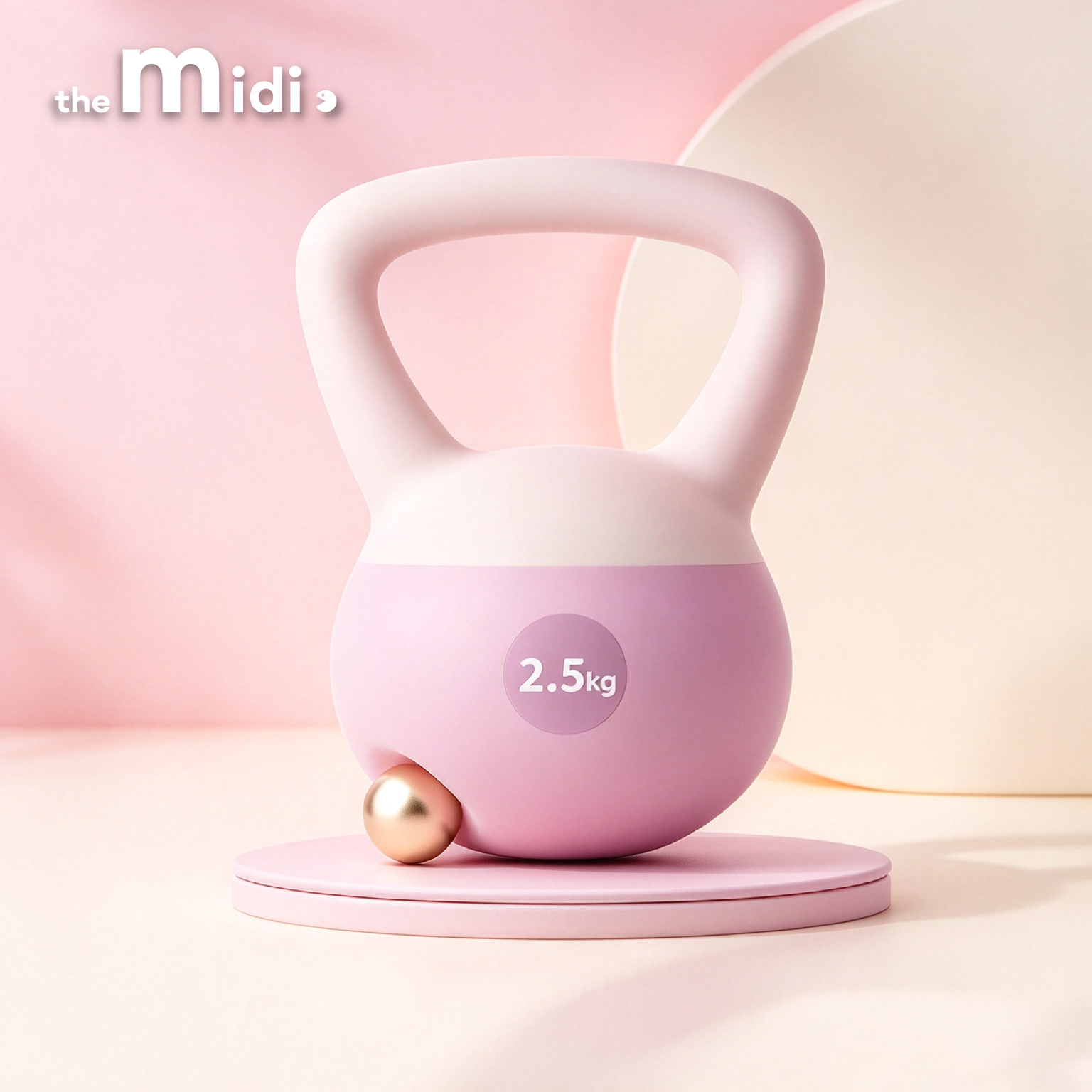 2.5KG color-mixed soft kettlebell / pink