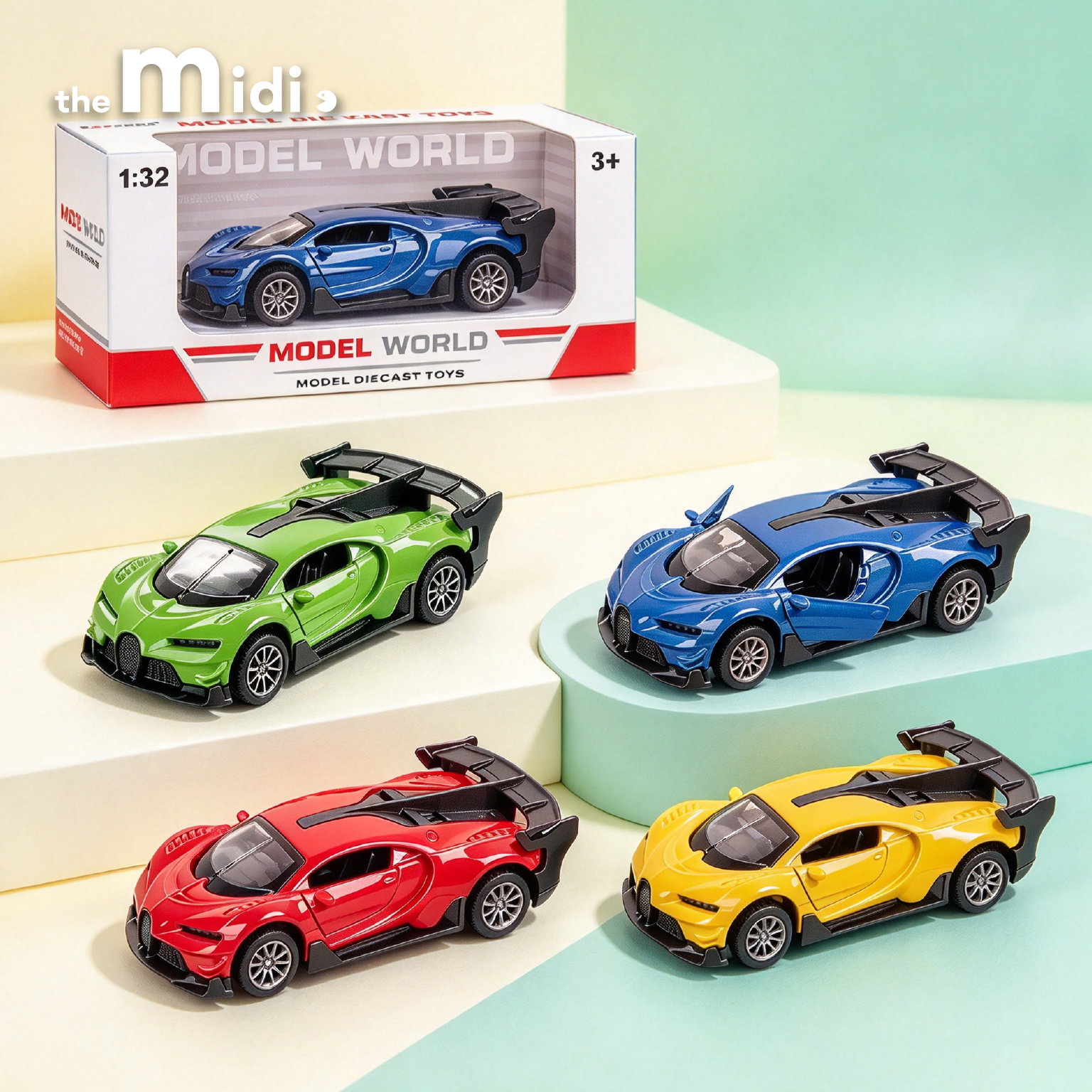 1:32 Simulation Bugatti Pull-back Alloy Car Two-Door/Mixed