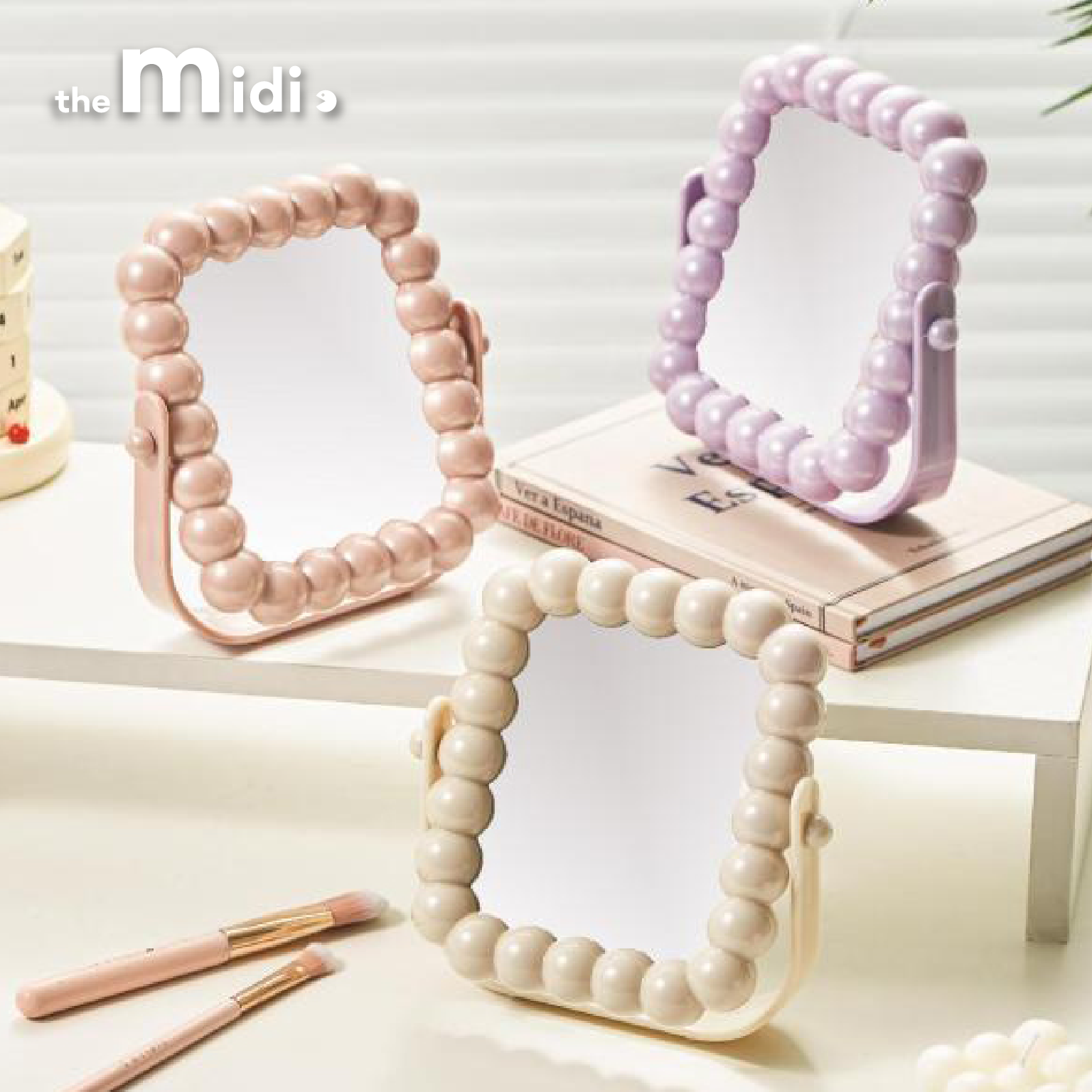 ins pearl double-sided table mirror/mixed