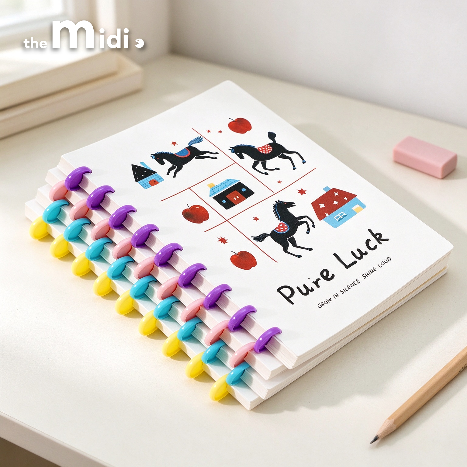 Lucky pony series large mushroom button notebook 80 sheets B5/mixed
